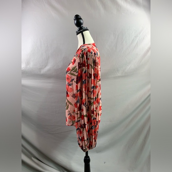 Rose Floral Print Lantern Sleeve Blouse - Picture 7 of 8